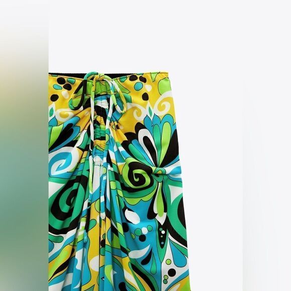 ZARA DRAPED PRINTED SKIRT - Picture 8 of 8